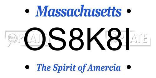 OS8K8I Massachusetts License Plate
