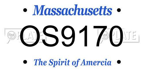 OS9170 Massachusetts License Plate