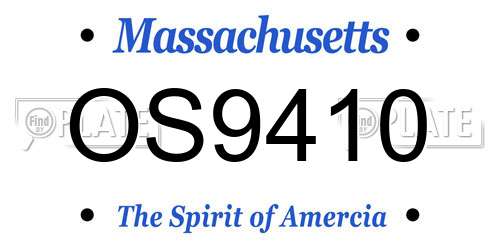 OS9410 Massachusetts License Plate