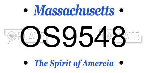 OS9548 Massachusetts License Plate