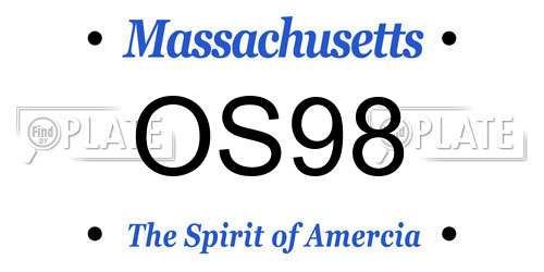 OS98 Massachusetts License Plate