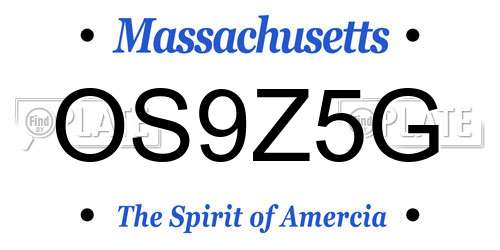 OS9Z5G Massachusetts License Plate