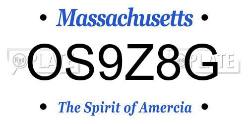 OS9Z8G Massachusetts License Plate