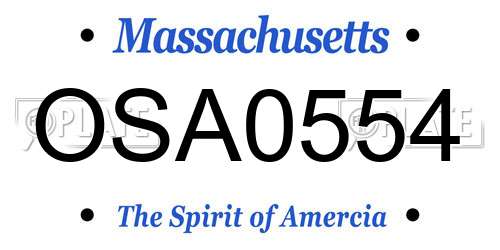 OSA0554 Massachusetts License Plate