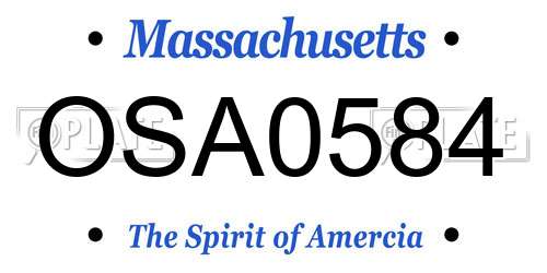 OSA0584 Massachusetts License Plate