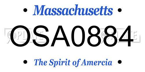 OSA0884 Massachusetts License Plate