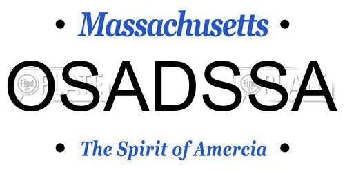 OSADSSA Massachusetts License Plate