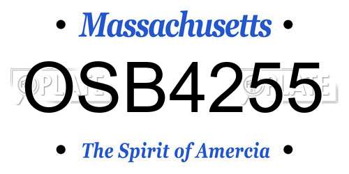 OSB4255 Massachusetts License Plate