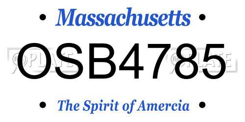 OSB4785 Massachusetts License Plate
