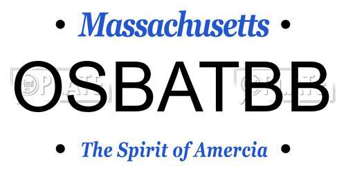 OSBATBB Massachusetts License Plate