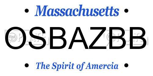 OSBAZBB Massachusetts License Plate