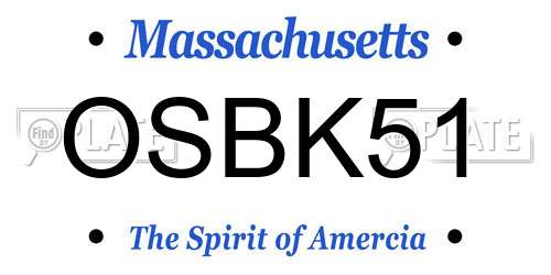 OSBK51 Massachusetts License Plate