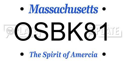 OSBK81 Massachusetts License Plate