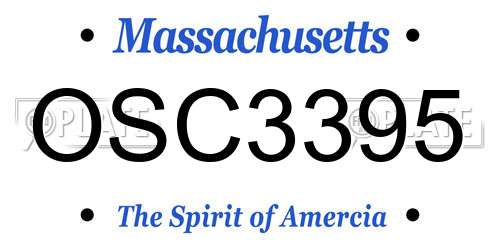 OSC3395 Massachusetts License Plate