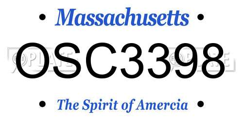 OSC3398 Massachusetts License Plate