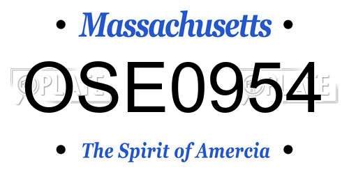 OSE0954 Massachusetts License Plate