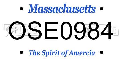 OSE0984 Massachusetts License Plate