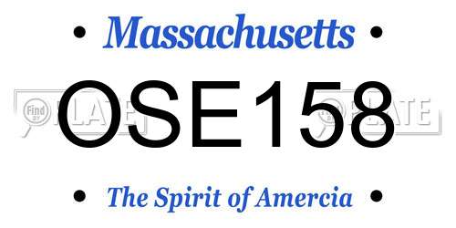 OSE158 Massachusetts License Plate