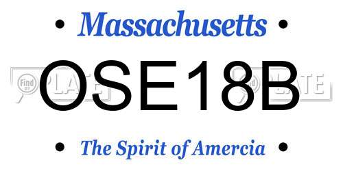 OSE18B Massachusetts License Plate