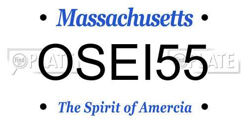OSEI55 Massachusetts License Plate