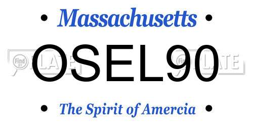 OSEL90 Massachusetts License Plate