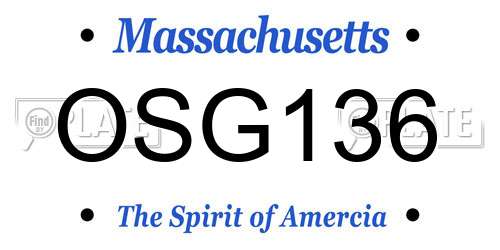 OSG136 Massachusetts License Plate