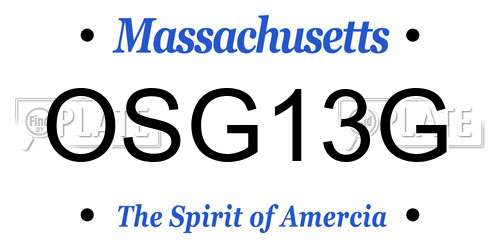 OSG13G Massachusetts License Plate