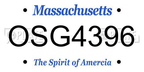 OSG4396 Massachusetts License Plate