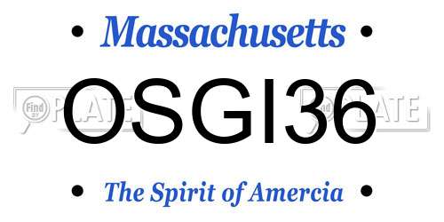 OSGI36 Massachusetts License Plate