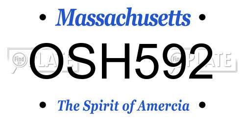 OSH592 Massachusetts License Plate