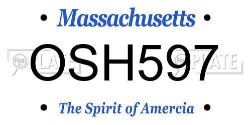 OSH597 Massachusetts License Plate