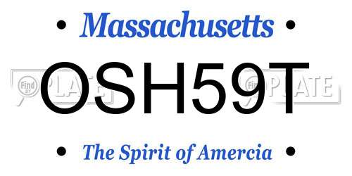 OSH59T Massachusetts License Plate