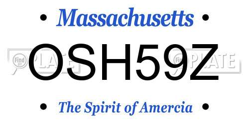 OSH59Z Massachusetts License Plate