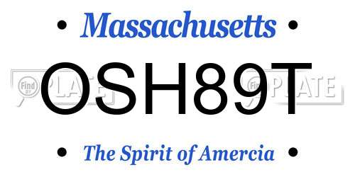 OSH89T Massachusetts License Plate
