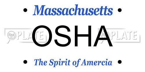 OSHA Massachusetts License Plate