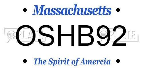 OSHB92 Massachusetts License Plate