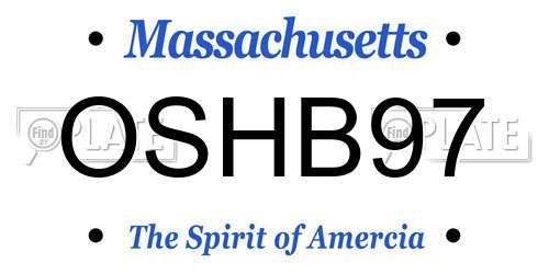 OSHB97 Massachusetts License Plate