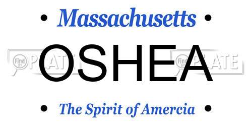 OSHEA Massachusetts License Plate
