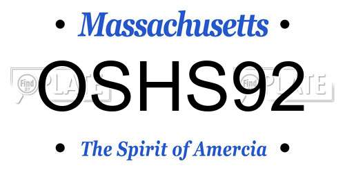 OSHS92 Massachusetts License Plate