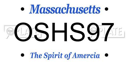 OSHS97 Massachusetts License Plate
