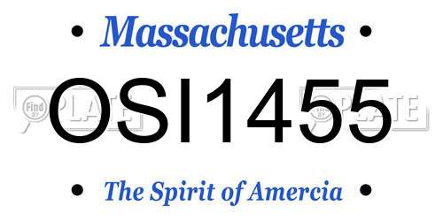 OSI1455 Massachusetts License Plate