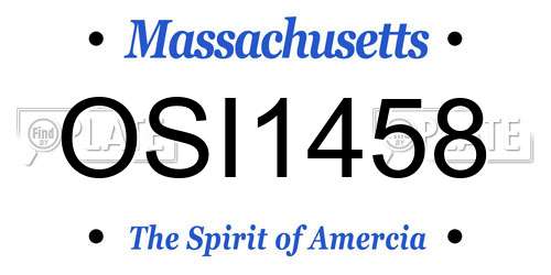 OSI1458 Massachusetts License Plate