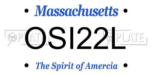 OSI22L Massachusetts License Plate