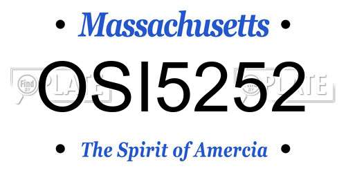 OSI5252 Massachusetts License Plate