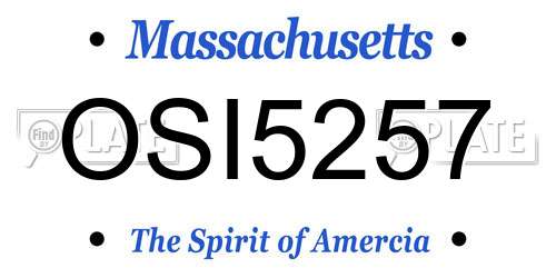 OSI5257 Massachusetts License Plate
