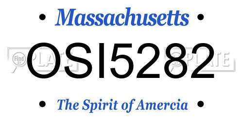 OSI5282 Massachusetts License Plate