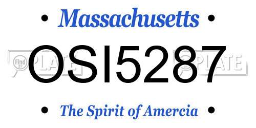 OSI5287 Massachusetts License Plate
