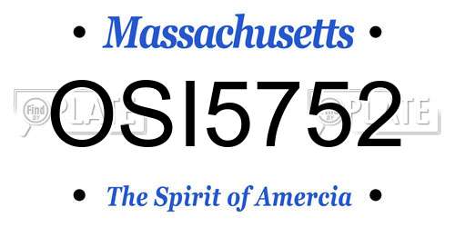 OSI5752 Massachusetts License Plate
