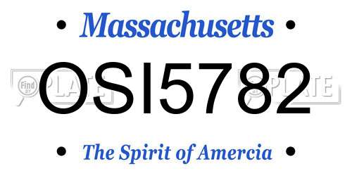 OSI5782 Massachusetts License Plate