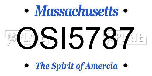 OSI5787 Massachusetts License Plate